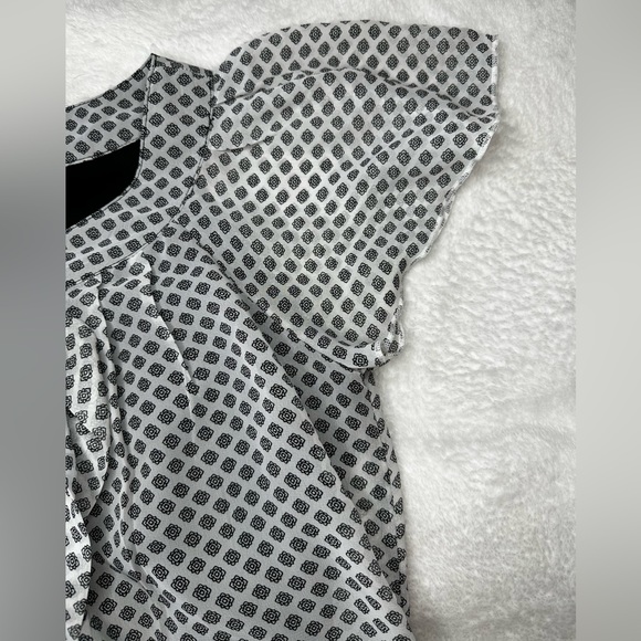 🖤Sara Michelle Petite White Black Polka dot blouse Petite Small - Picture 4 of 7